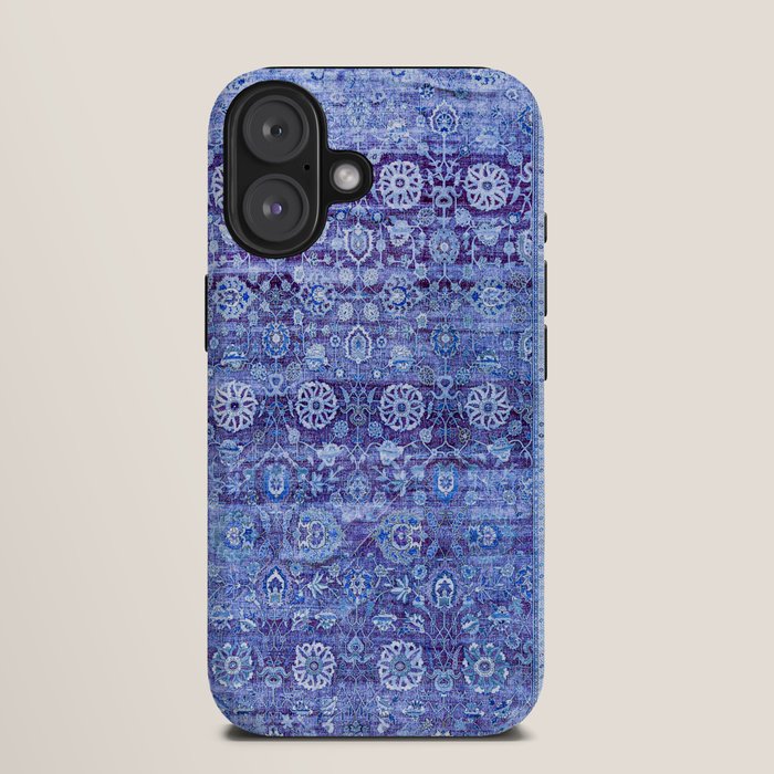 18th Century Isfahan Persian Rug Pattern in Blue iPhone Case