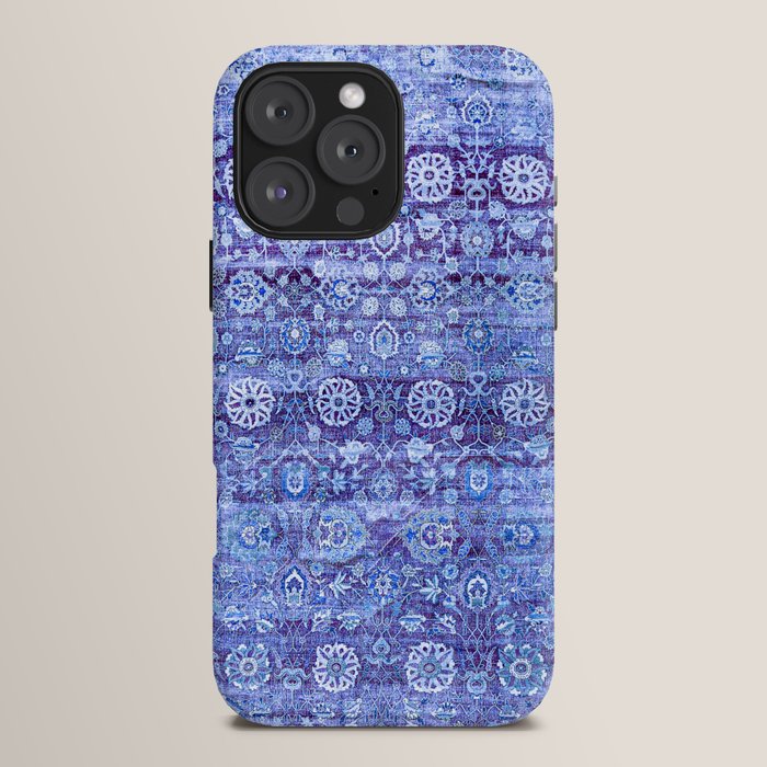 18th Century Isfahan Persian Rug Pattern in Blue iPhone Case