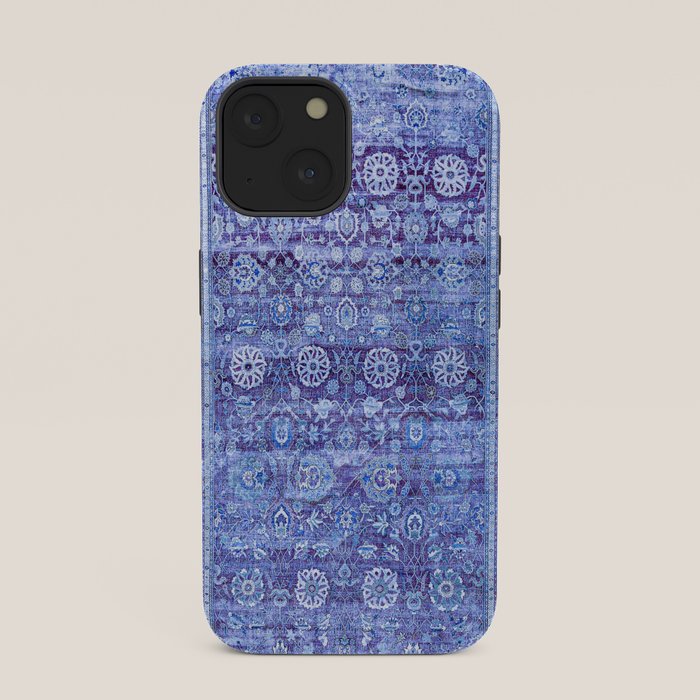 18th Century Isfahan Persian Rug Pattern in Blue iPhone Case