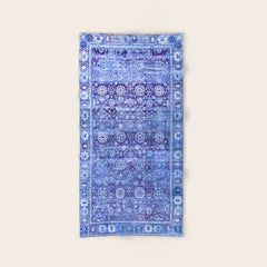 18th Century Isfahan Persian Rug Pattern in Blue Bath Towel
