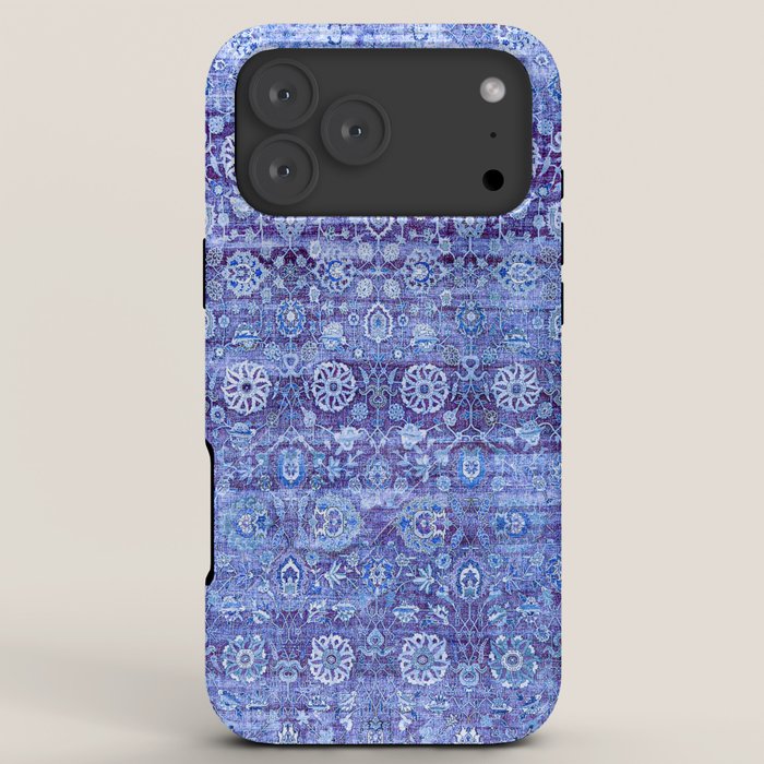 18th Century Isfahan Persian Rug Pattern in Blue iPhone Case