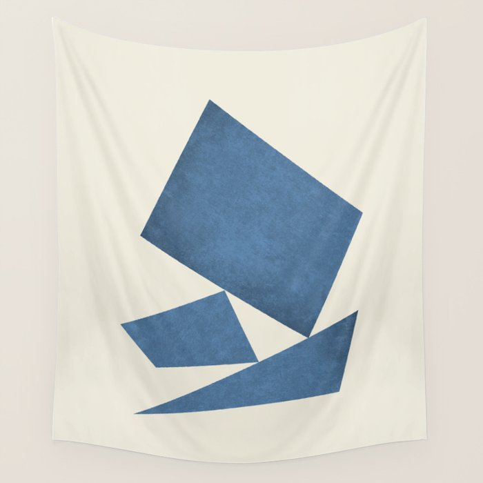 3 Forms Composition - Blue Wall Tapestry