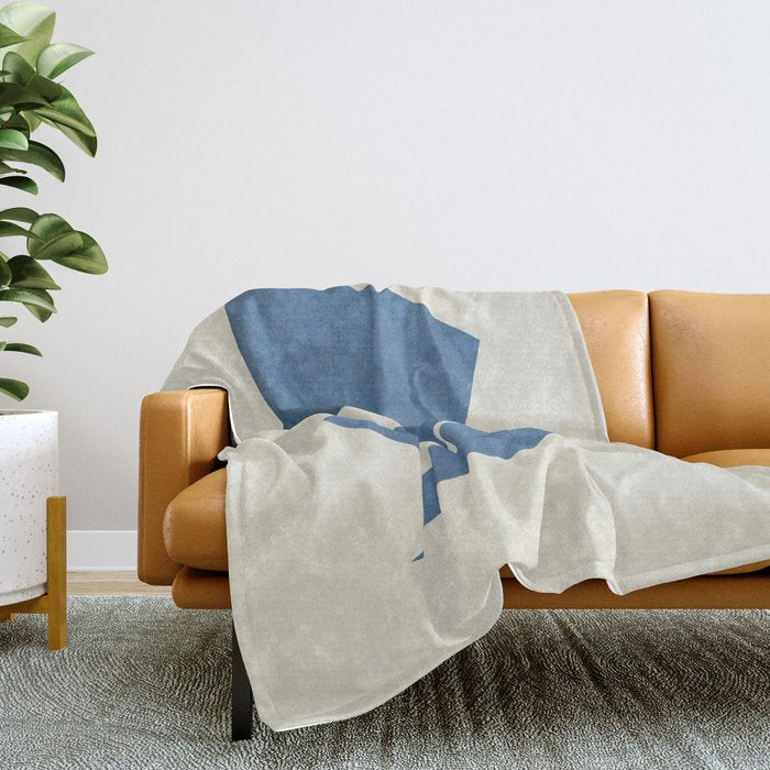 3 Forms Composition - Blue Throw Blanket