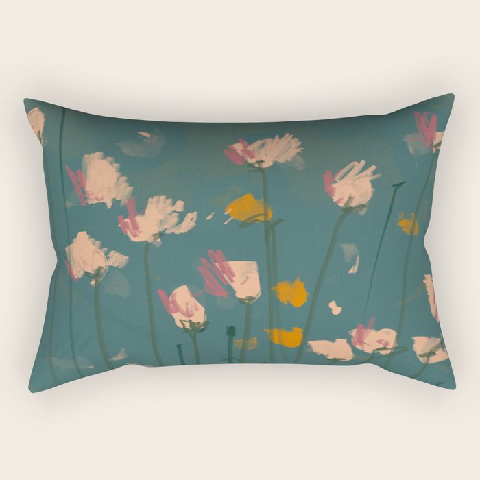 A Field Of Flowers Bloom Rectangular Pillow