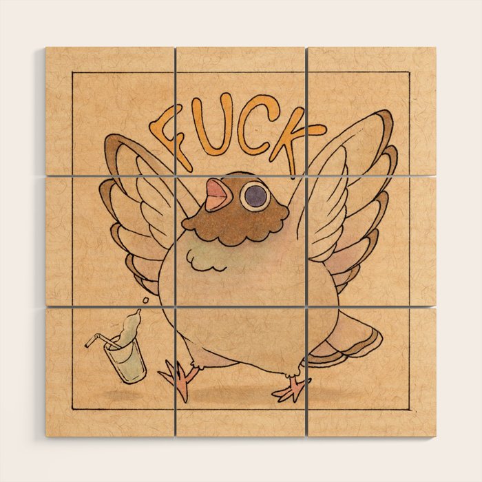 Fuck' Pigeon 04 Wood Wall Art
