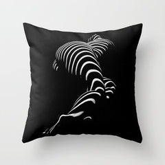 0774-AR BBW Sensual Legs Hips and Ass of a Large Woman Big Beautiful Art Nude Black and White Throw Pillow