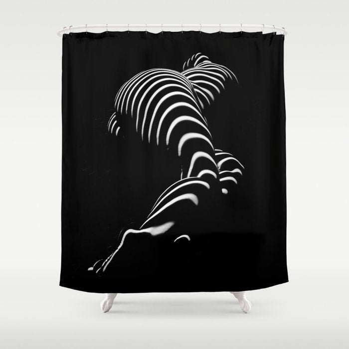 0774-AR BBW Sensual Legs Hips and Ass of a Large Woman Big Beautiful Art Nude Black and White Shower Curtain