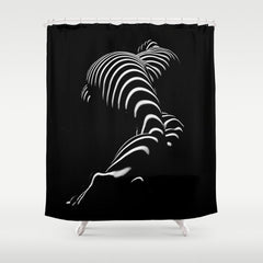 0774-AR BBW Sensual Legs Hips and Ass of a Large Woman Big Beautiful Art Nude Black and White Shower Curtain