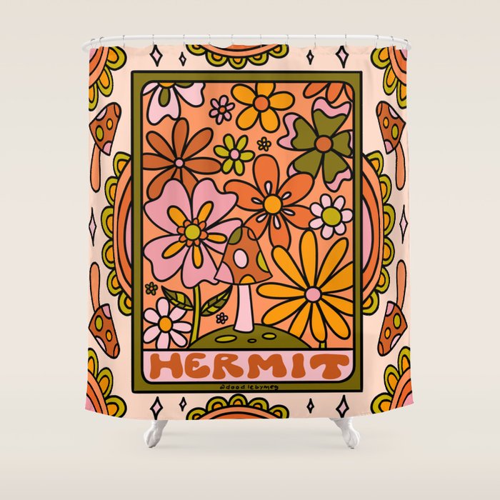 9. Hermit Mushroom Shower Curtain