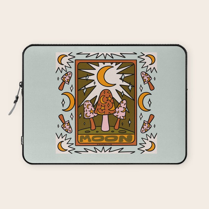 18. Moon Tarot Mushroom Laptop Sleeve