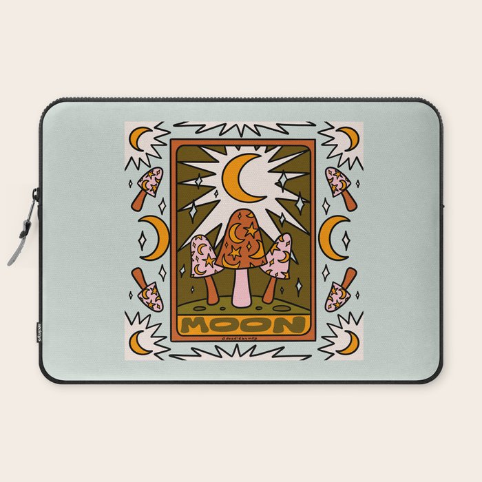 18. Moon Tarot Mushroom Laptop Sleeve