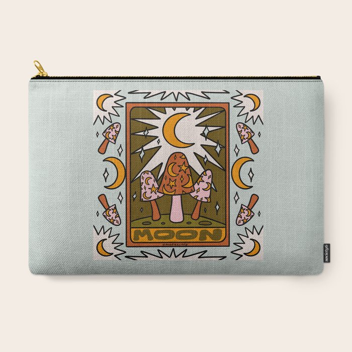 18. Moon Tarot Mushroom Carry All Pouch