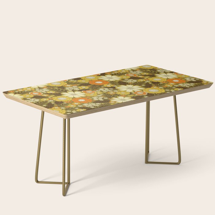 1970s Retro/Vintage Floral Pattern Coffee Table