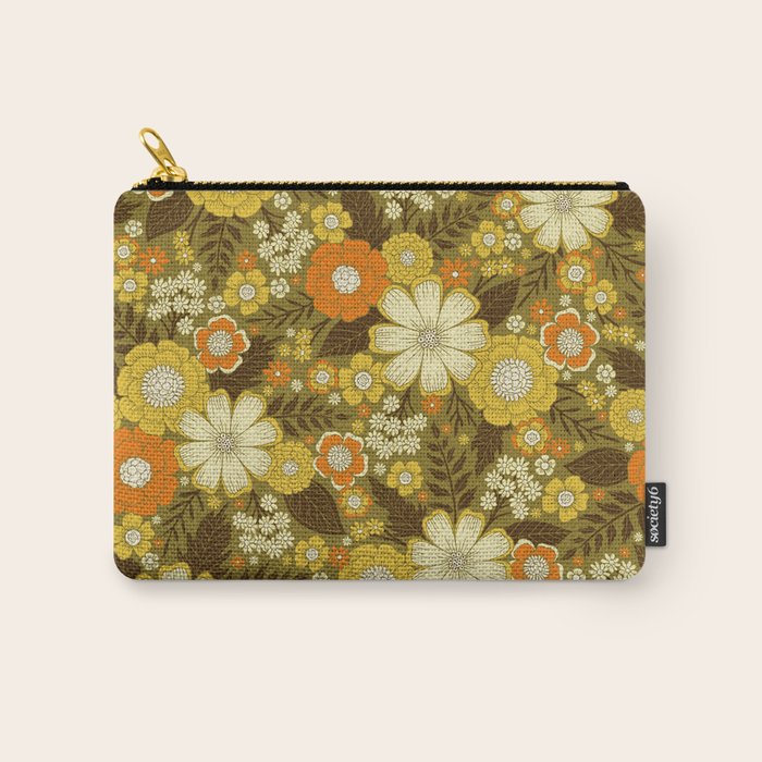 1970s Retro/Vintage Floral Pattern Carry All Pouch