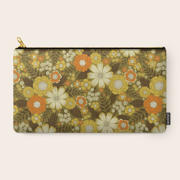 1970s Retro/Vintage Floral Pattern Carry All Pouch