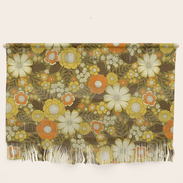 1970s Retro/Vintage Floral Pattern Wall Hanging