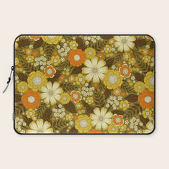 1970s Retro/Vintage Floral Pattern Laptop Sleeve