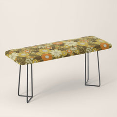 1970s Retro/Vintage Floral Pattern Bench