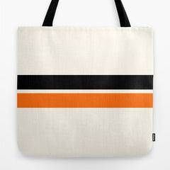 2 Stripes Black Orange Tote Bag