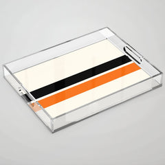 2 Stripes Black Orange Acrylic Tray