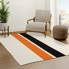 2 Stripes Black Orange Rug