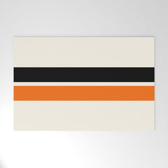 2 Stripes Black Orange Welcome Mat