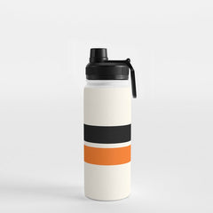 2 Stripes Black Orange Water Bottle