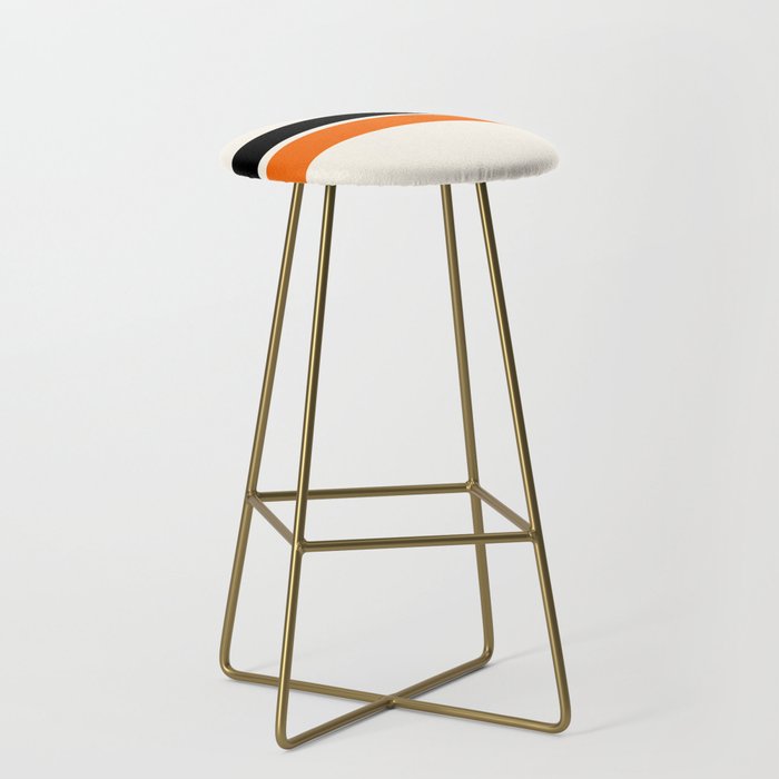 2 Stripes Black Orange Stool