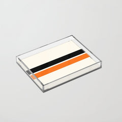 2 Stripes Black Orange Acrylic Tray