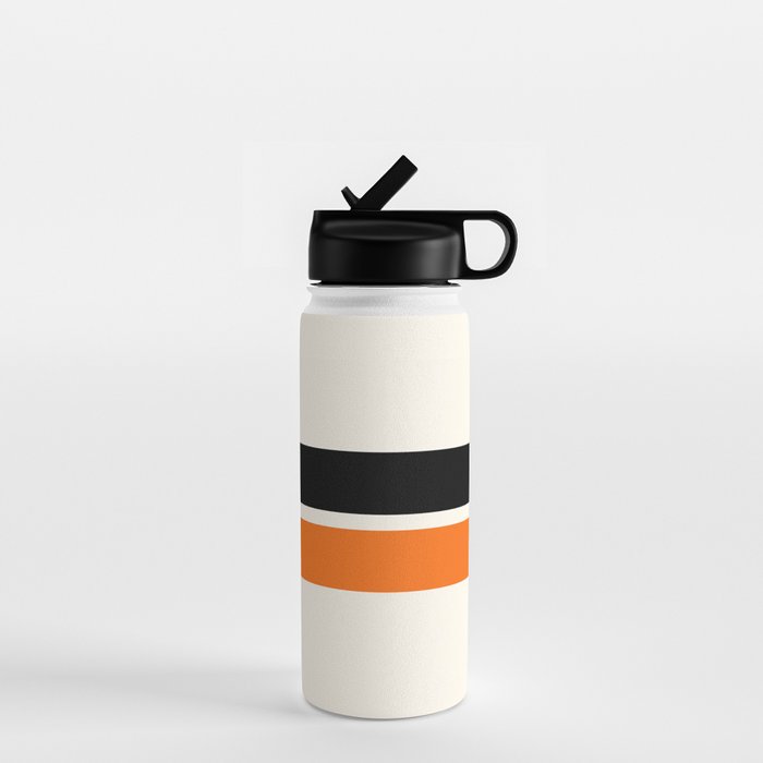 2 Stripes Black Orange Water Bottle