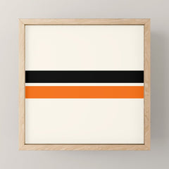 2 Stripes Black Orange Mini Art Print