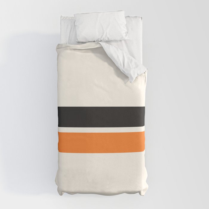 2 Stripes Black Orange Duvet Cover