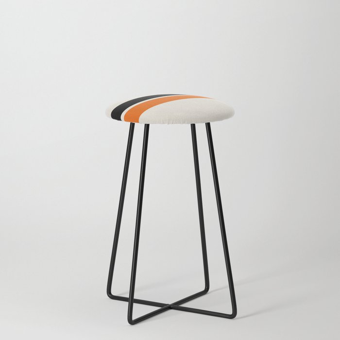 2 Stripes Black Orange Stool