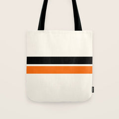 2 Stripes Black Orange Tote Bag
