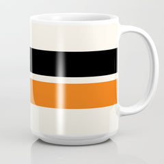 2 Stripes Black Orange Coffee Mug
