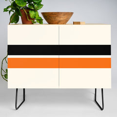 2 Stripes Black Orange Credenza