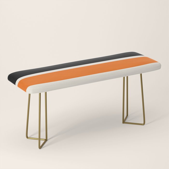 2 Stripes Black Orange Bench
