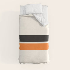 2 Stripes Black Orange Duvet Cover