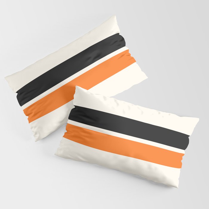 2 Stripes Black Orange Pillow Sham
