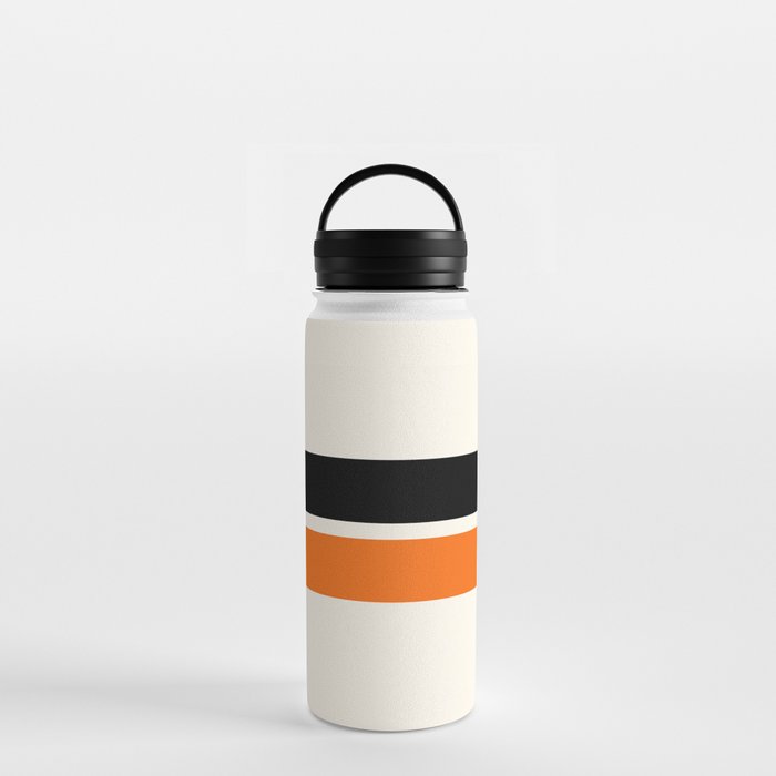 2 Stripes Black Orange Water Bottle