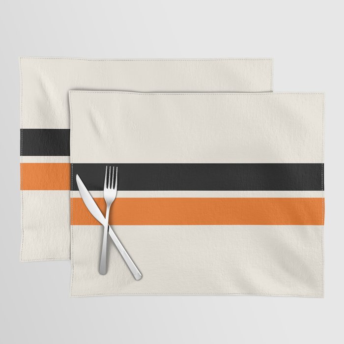 2 Stripes Black Orange Placemat