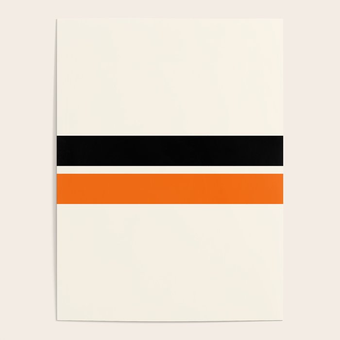 2 Stripes Black Orange Poster