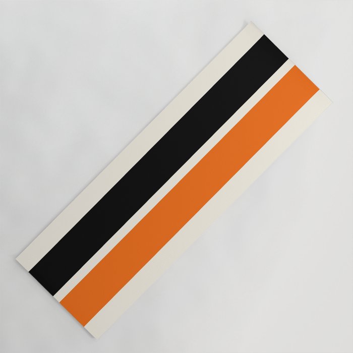 2 Stripes Black Orange Yoga Mat