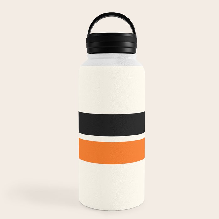 2 Stripes Black Orange Water Bottle