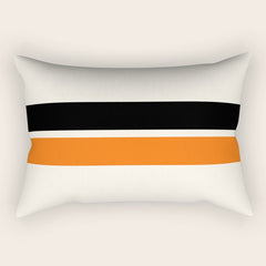 2 Stripes Black Orange Rectangular Pillow
