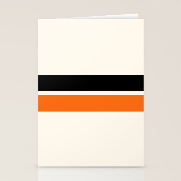 2 Stripes Black Orange Stationery Card