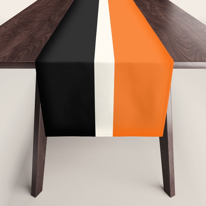 2 Stripes Black Orange Table Runner
