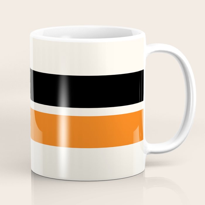2 Stripes Black Orange Coffee Mug