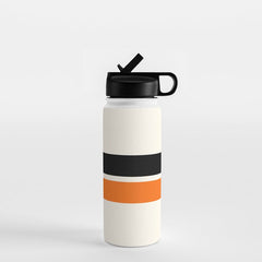 2 Stripes Black Orange Water Bottle