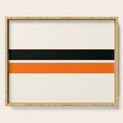 2 Stripes Black Orange Serving Tray